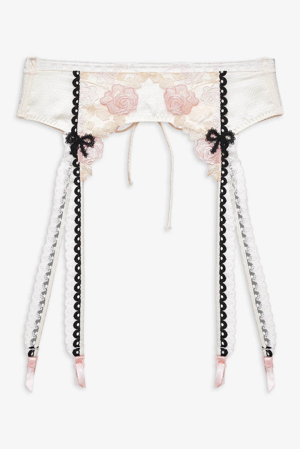 Evie Floral Garter Belt — Cream