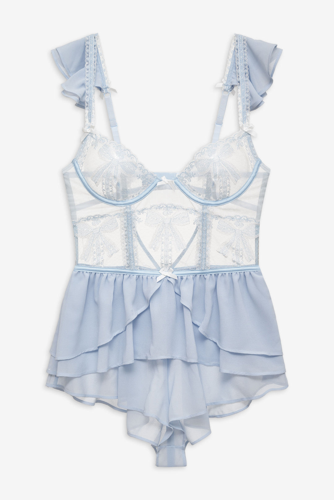 Blair Bow Romper — Blue