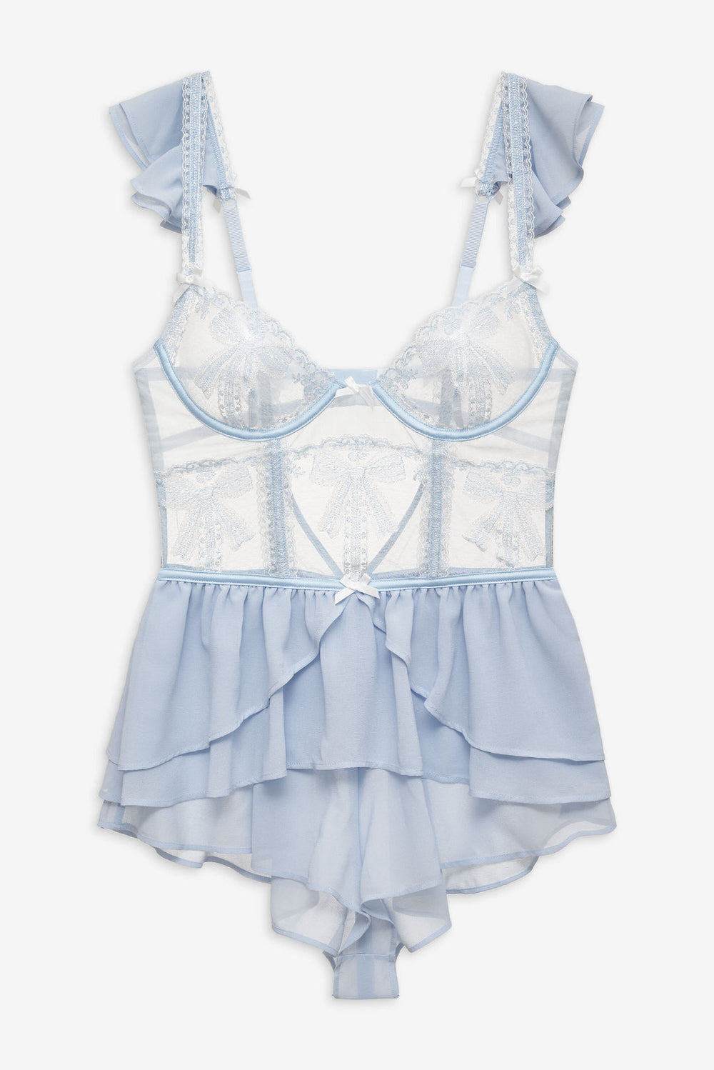 Blair Bow Romper — Blue