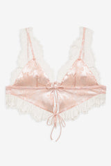 Audrey Jacquard Top — Peach