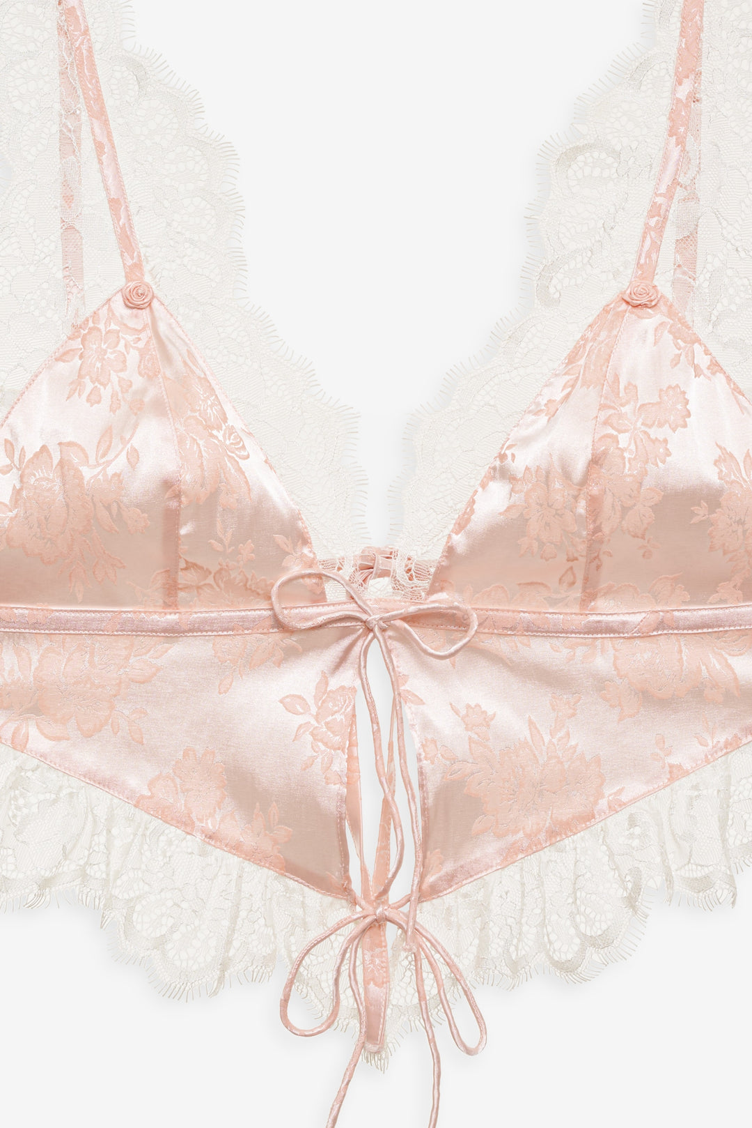 Audrey Jacquard Top — Peach