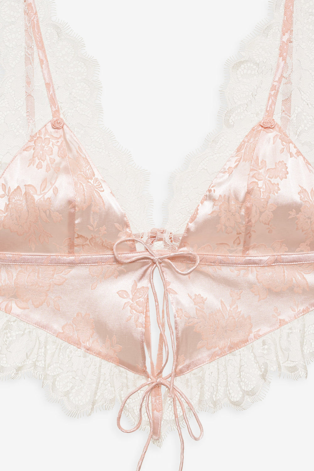 Audrey Jacquard Top — Peach