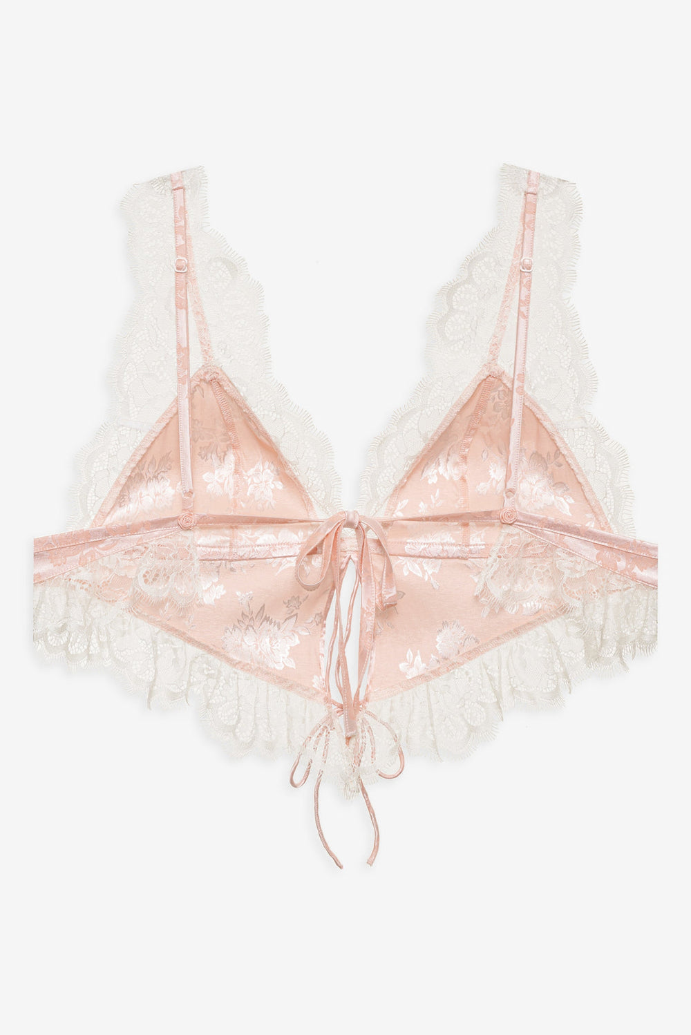 Audrey Jacquard Top — Peach