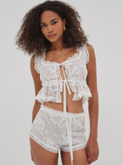 Antique Store Lace Shorts — White