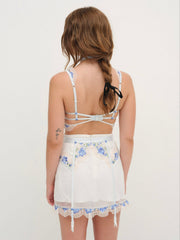 Festival Rose Skirt — Blue