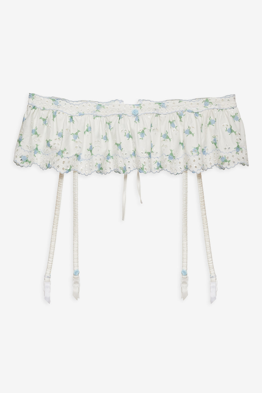 Budding Blossom Garter Belt — White