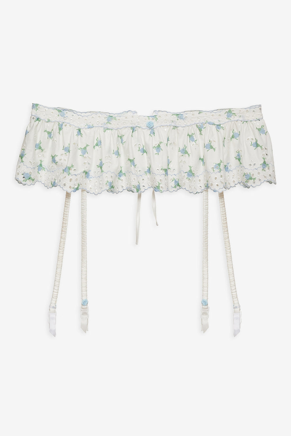 Budding Blossom Garter Belt — White