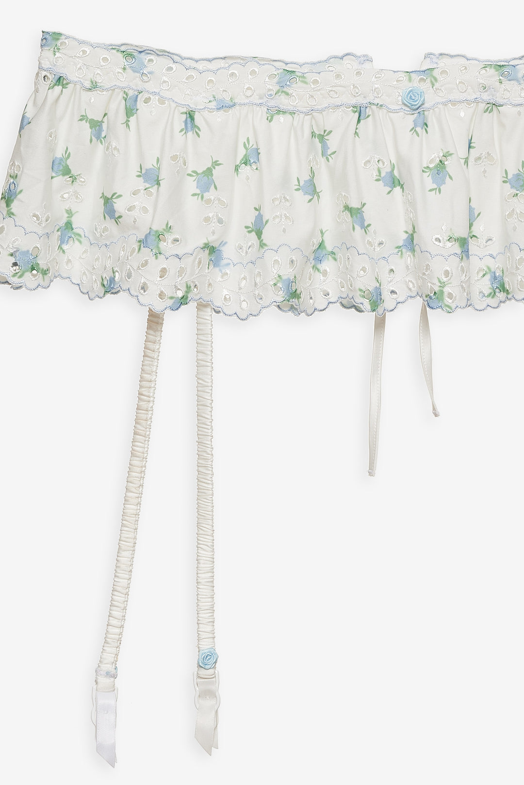 Budding Blossom Garter Belt — White