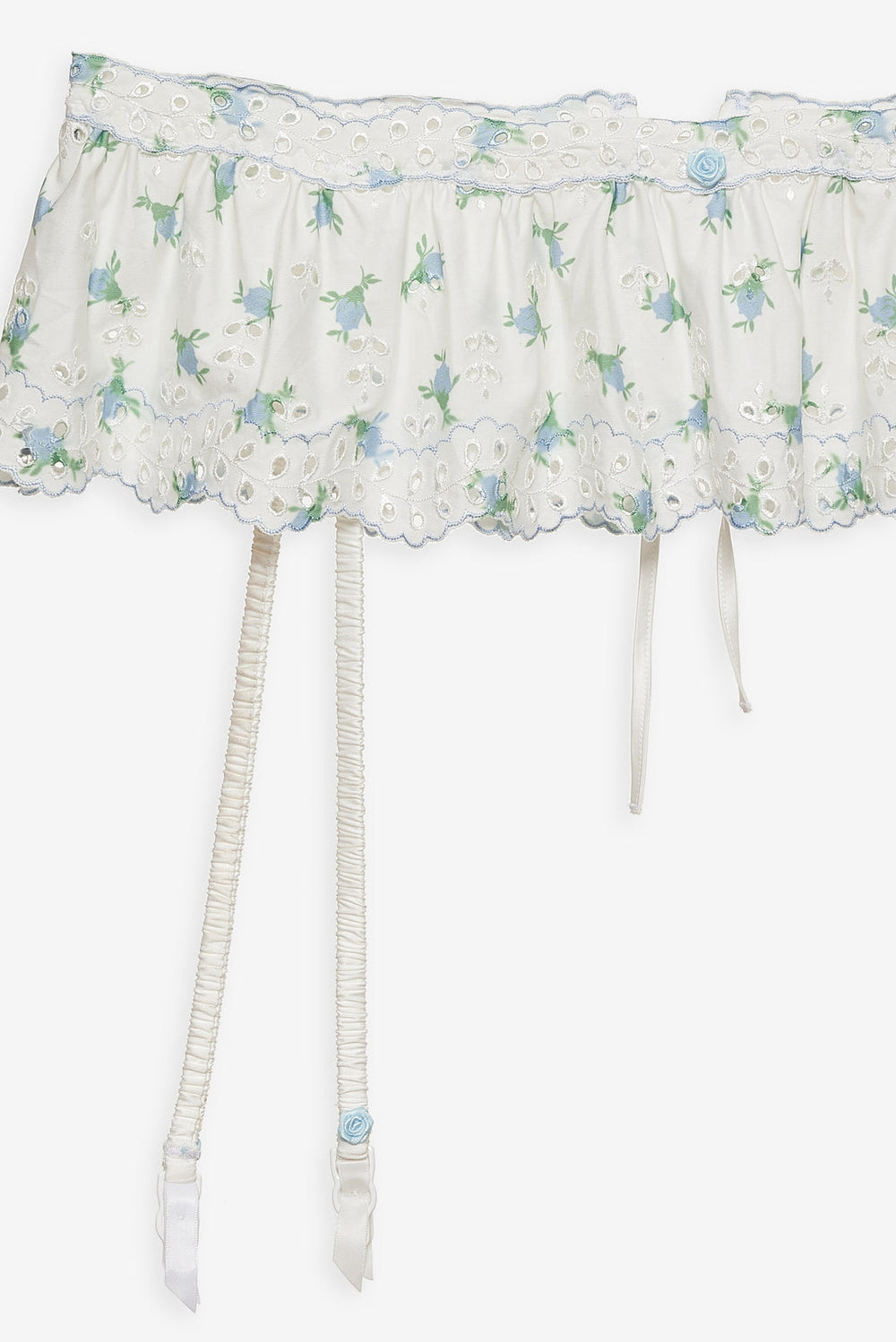 Budding Blossom Garter Belt — White