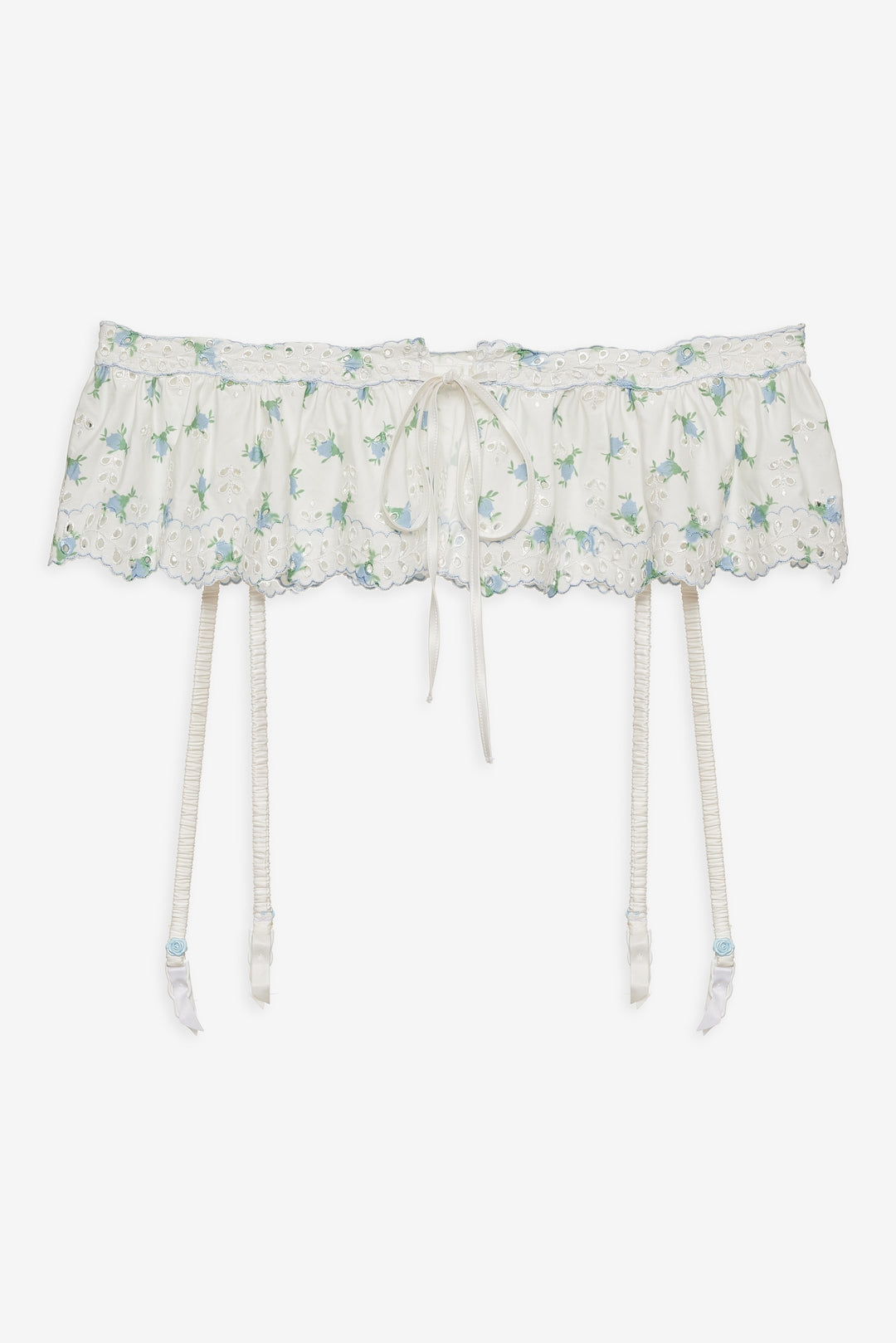 Budding Blossom Garter Belt — White