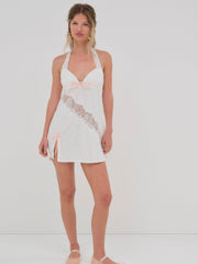 Summer Swirl Eyelet Slip Dress — White