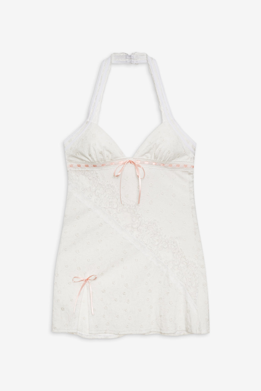 Summer Swirl Eyelet Slip Dress — White