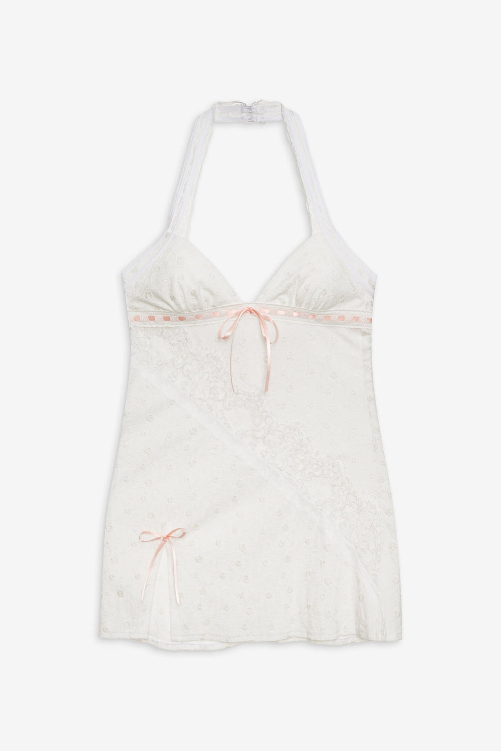 Summer Swirl Eyelet Slip Dress — White