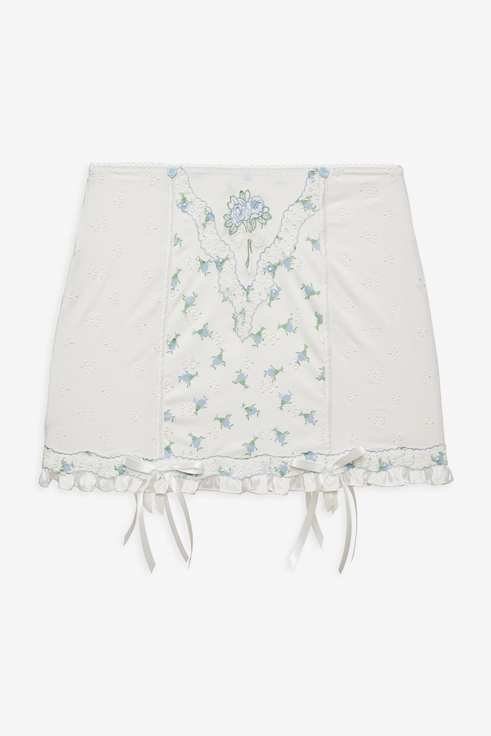 Budding Blossom Garter Skirt — White