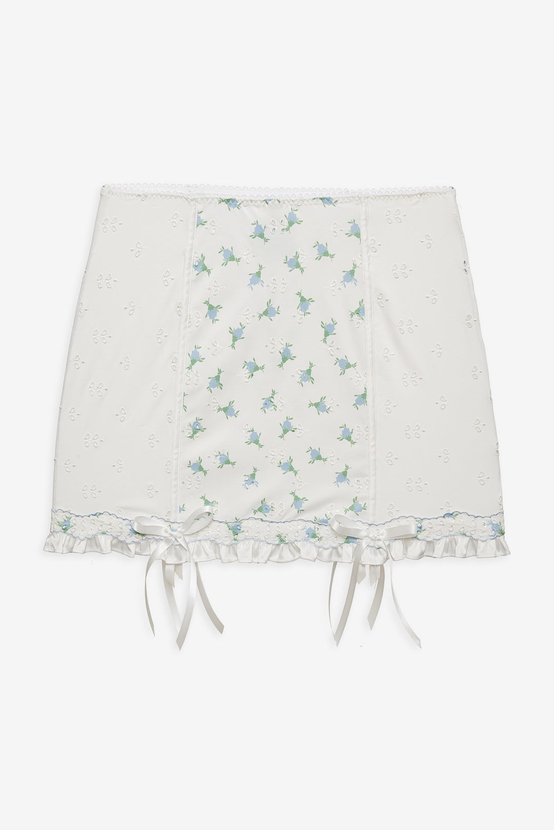 Budding Blossom Garter Skirt — White