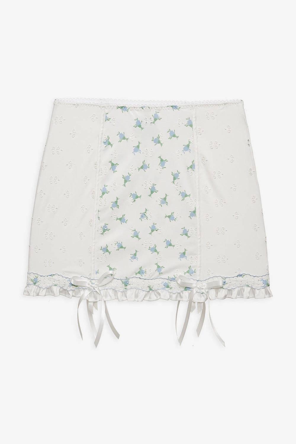Budding Blossom Garter Skirt — White