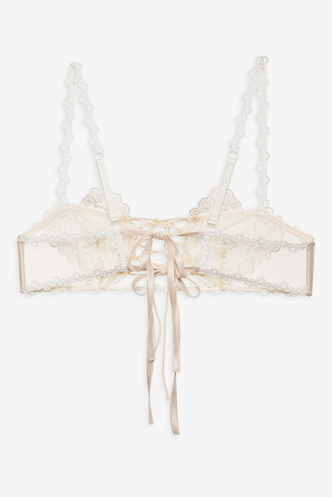 Vintage Embroidery Bra — White