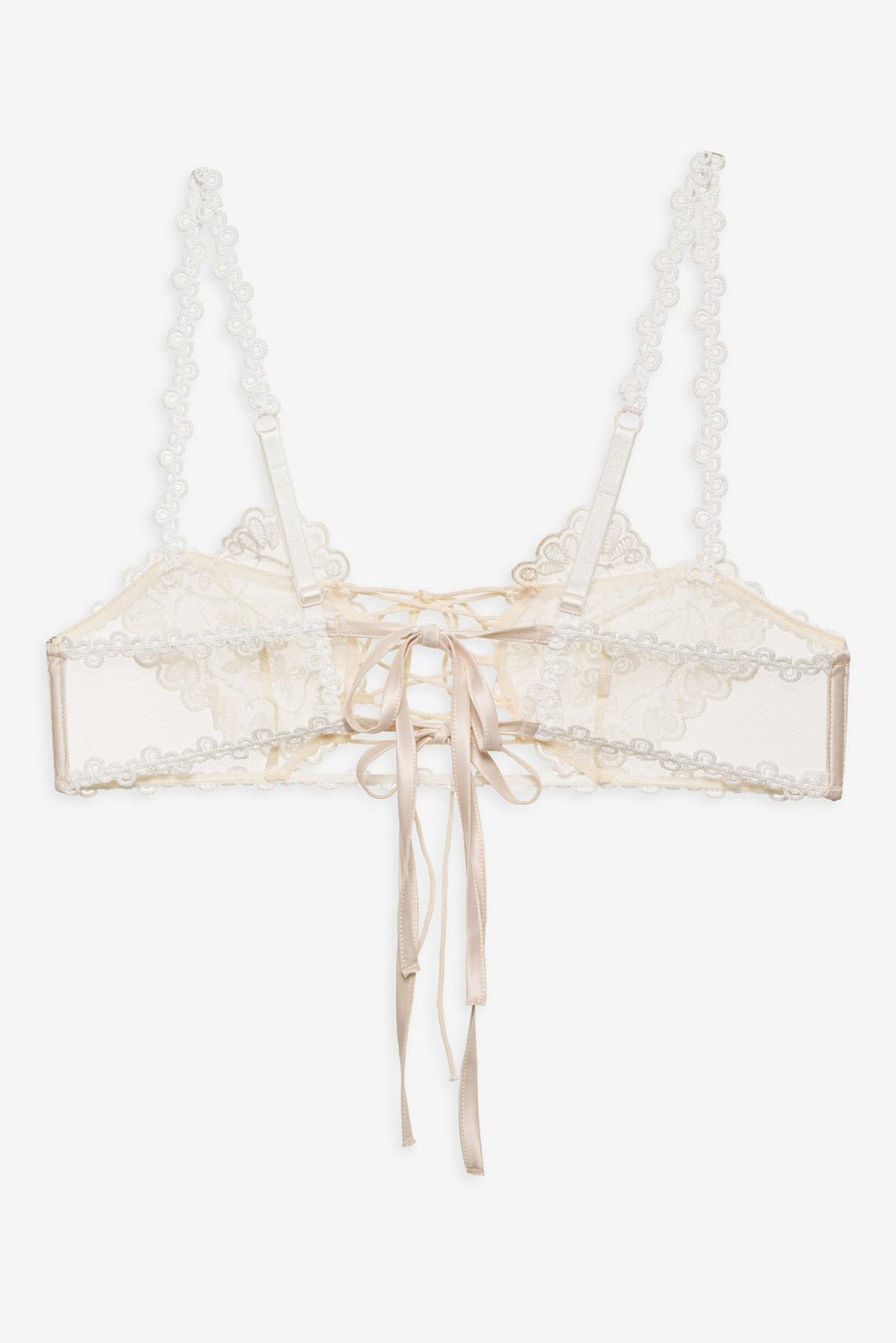 Vintage Embroidery Bra — White