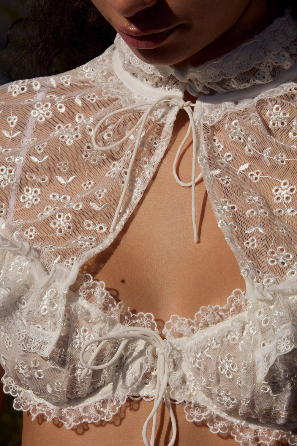 Layer Cake Chiffon Underwire Bra — White