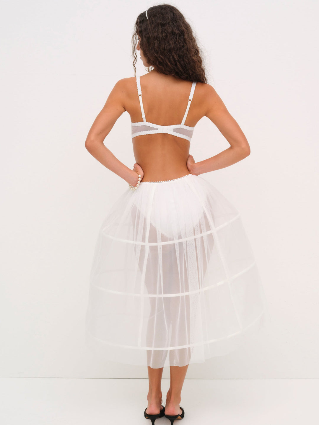 Blushing Blooms Midi Slip Dress — White