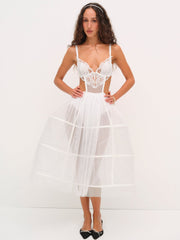 Blushing Blooms Midi Slip Dress — White