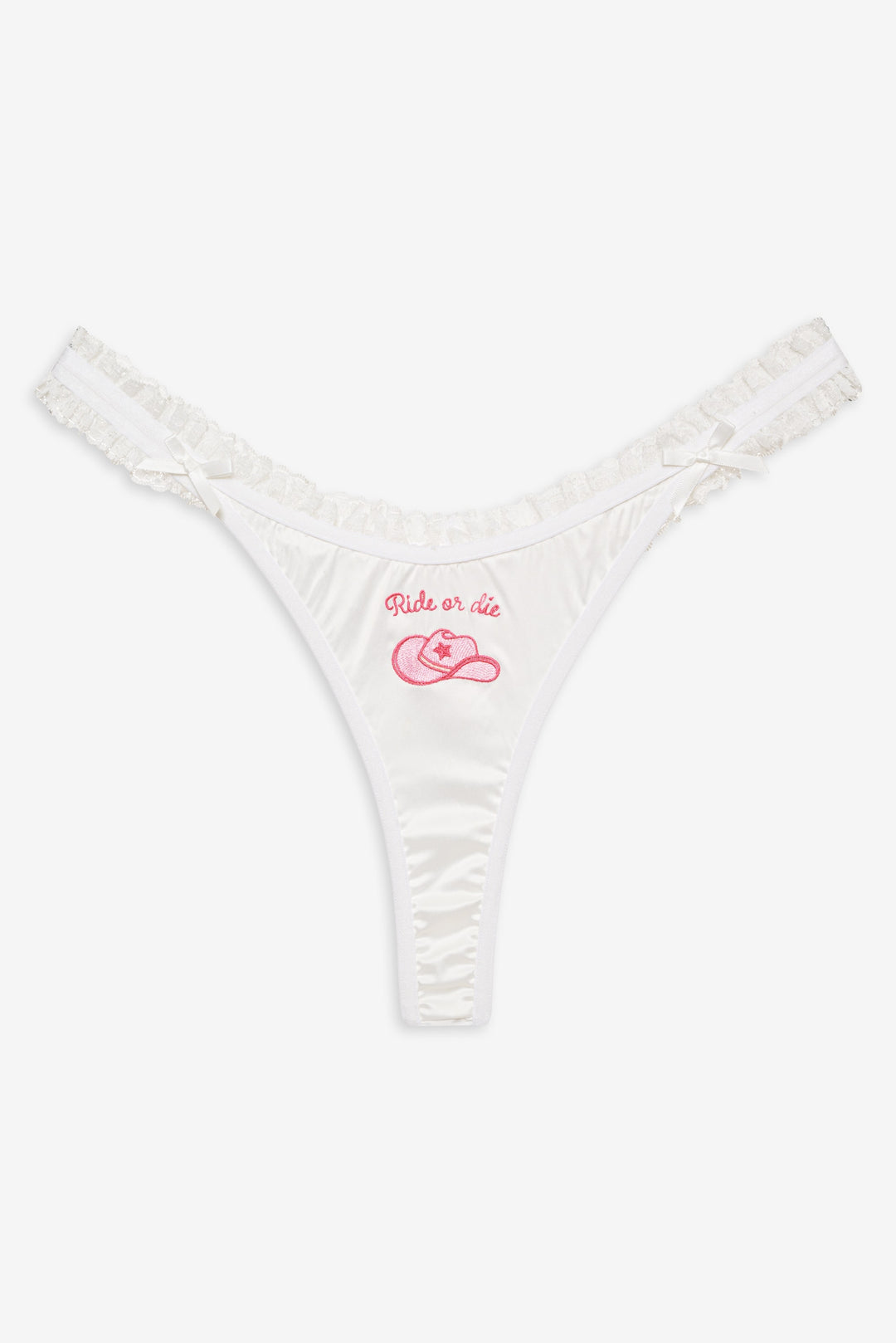 Bachelorette Thong Panty Pack — White