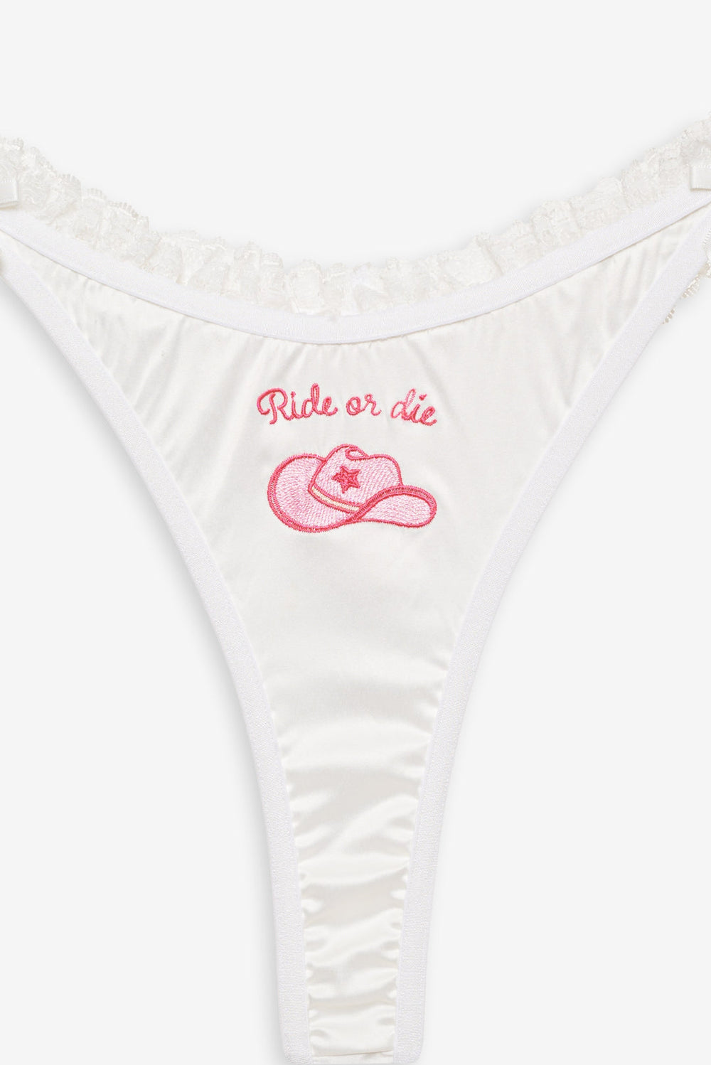 Bachelorette Thong Panty Pack — White