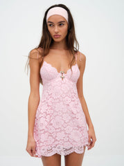 Creamsicle Lace Slip Dress — Pale Pink