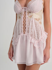 Flyaway Bow Slip Dress — Pink