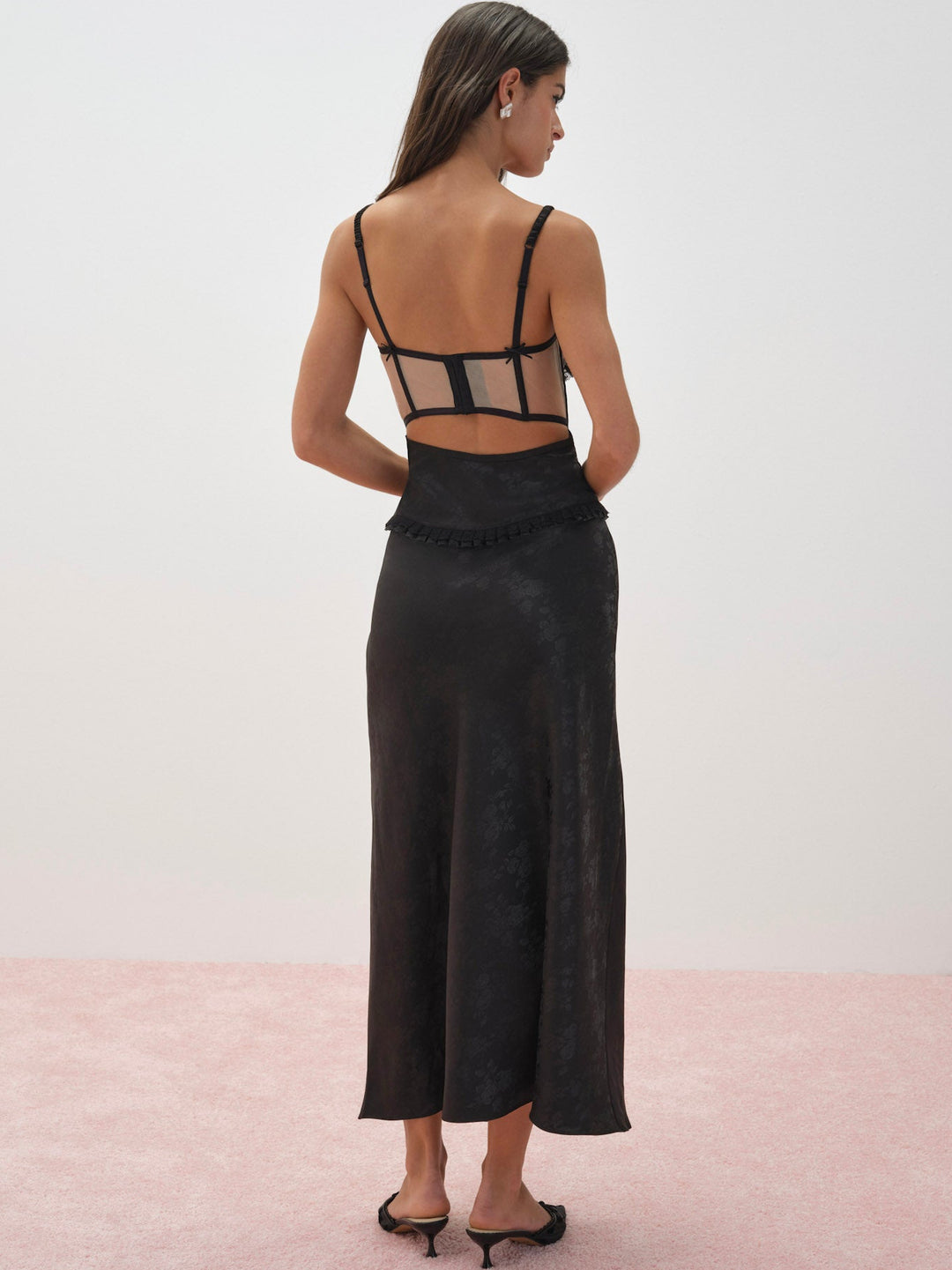 Sonia Maxi Slip Dress — Black