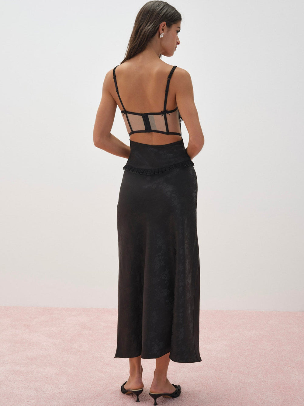 Sonia Maxi Slip Dress — Black