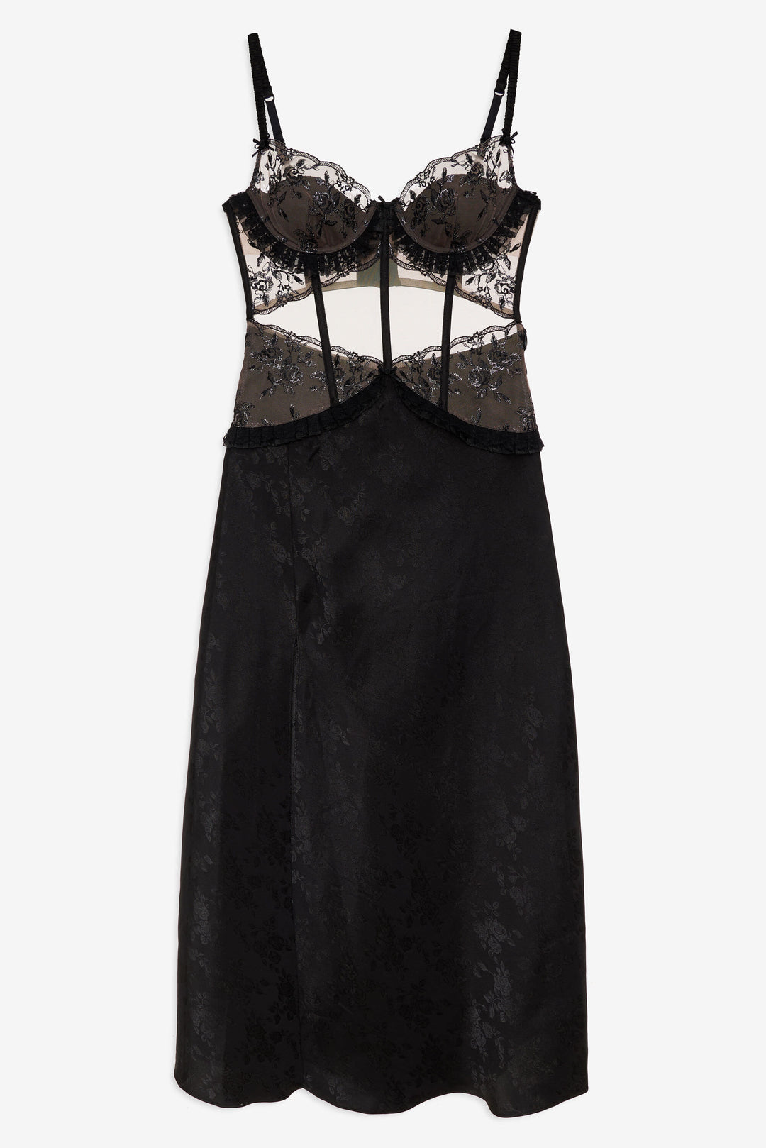 Sonia Maxi Slip Dress — Black