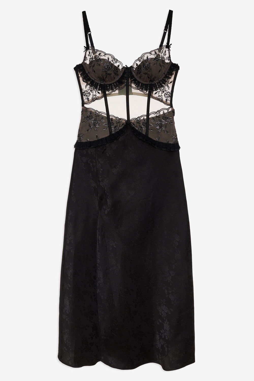 Sonia Maxi Slip Dress — Black