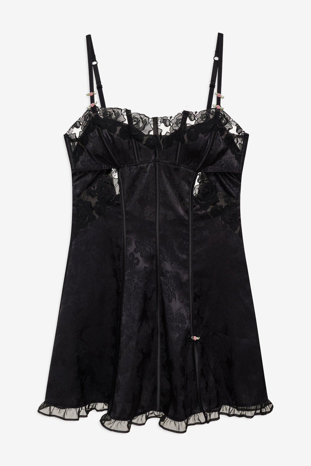 Blissful Blooms Slip Dress — Black