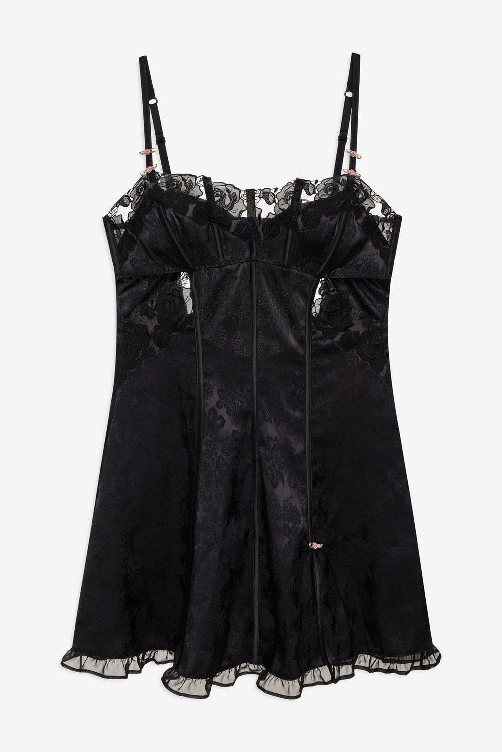 Blissful Blooms Slip Dress — Black