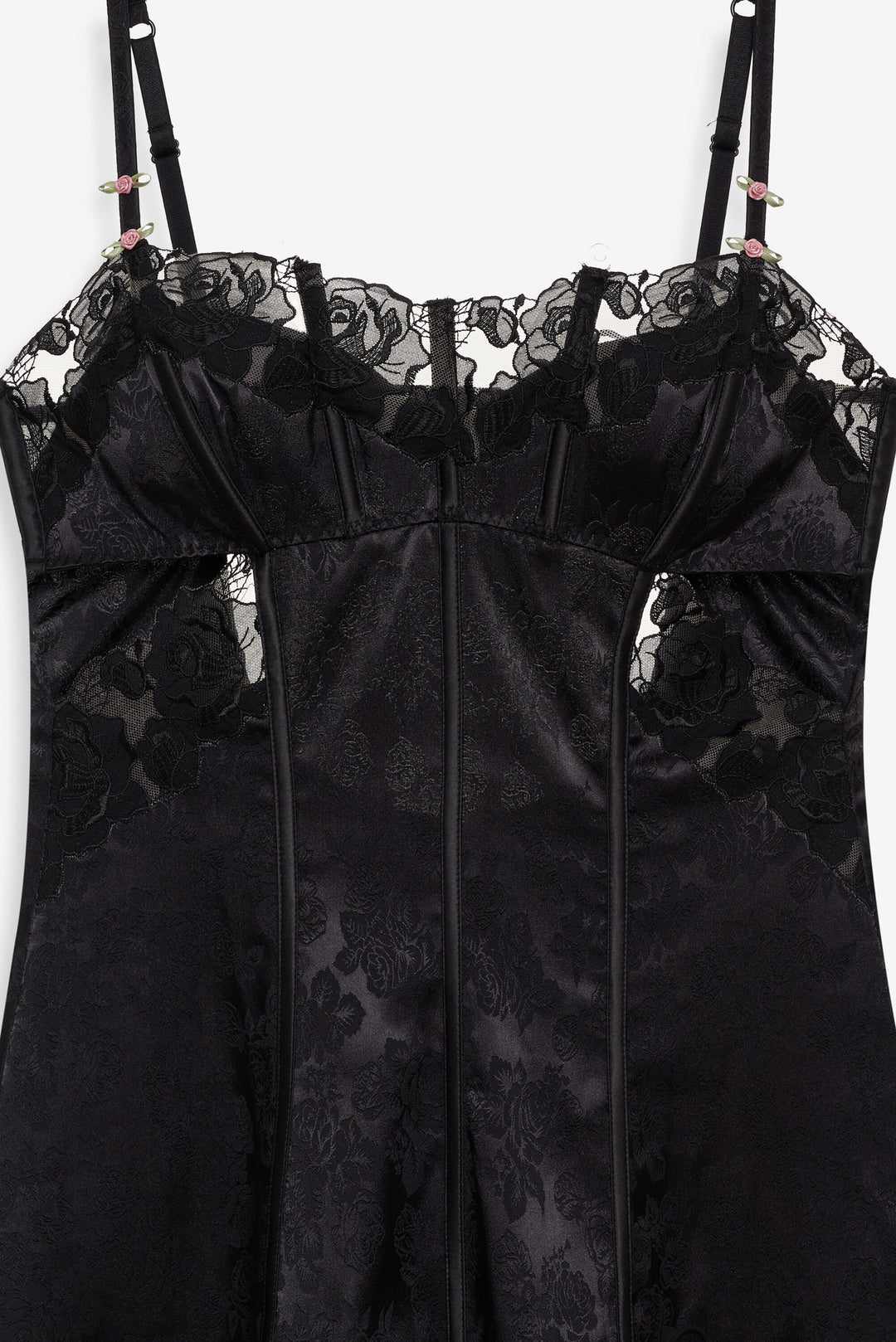 Blissful Blooms Slip Dress — Black