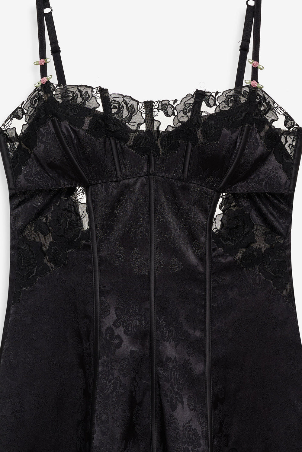 Blissful Blooms Slip Dress — Black