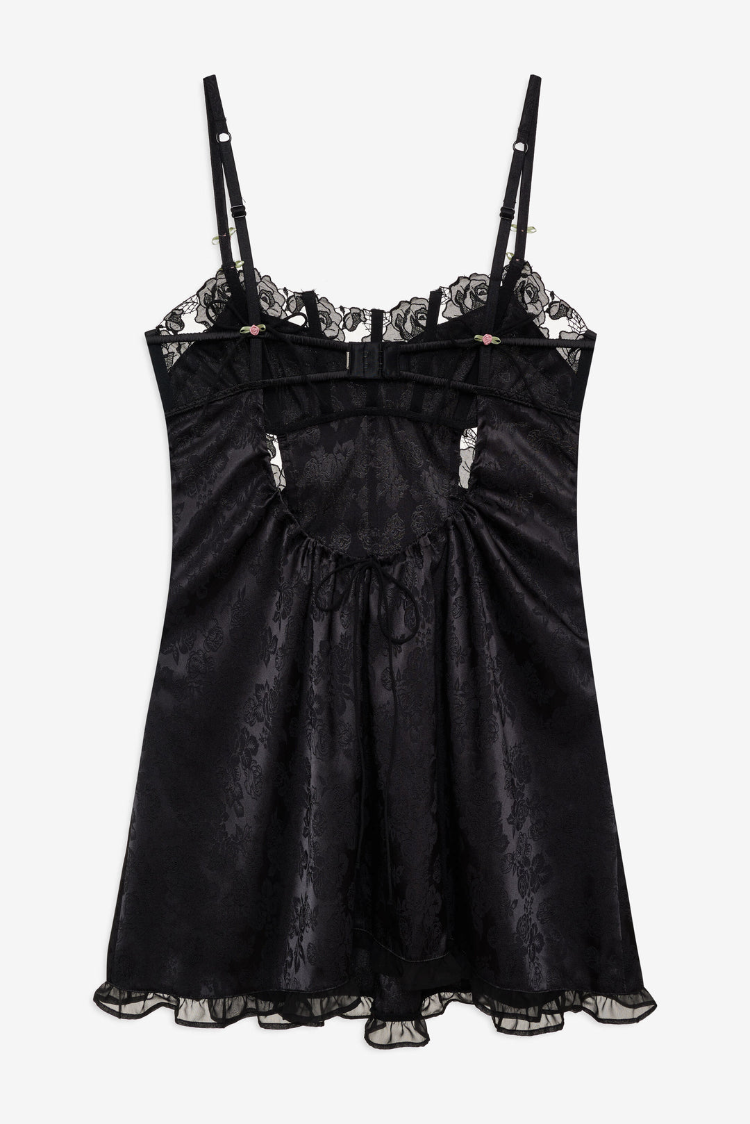 Blissful Blooms Slip Dress — Black