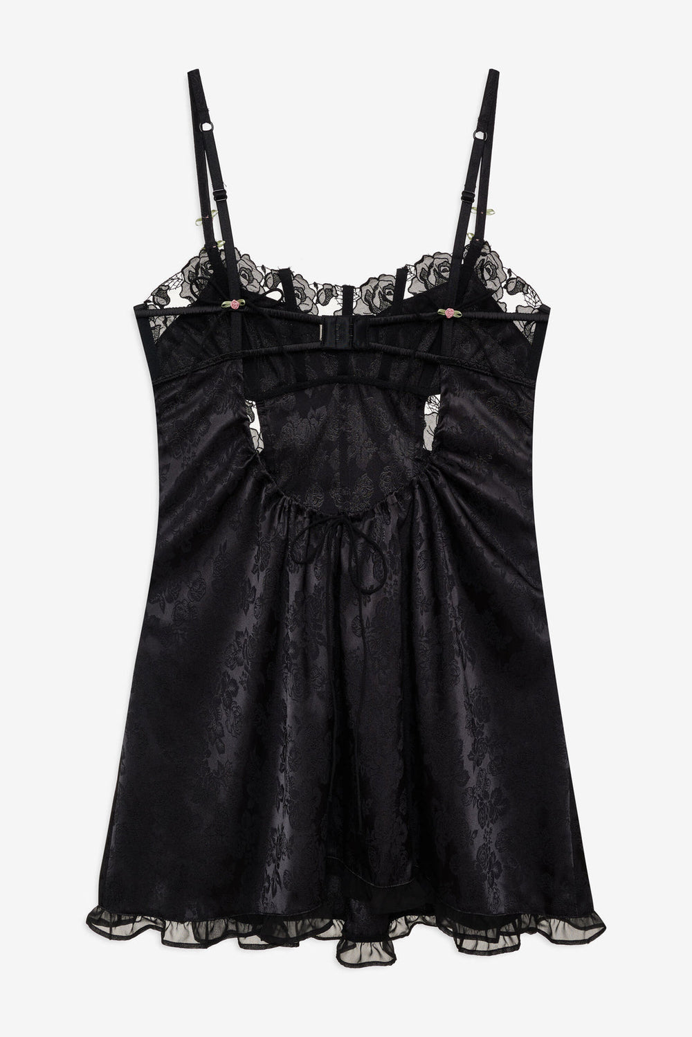 Blissful Blooms Slip Dress — Black