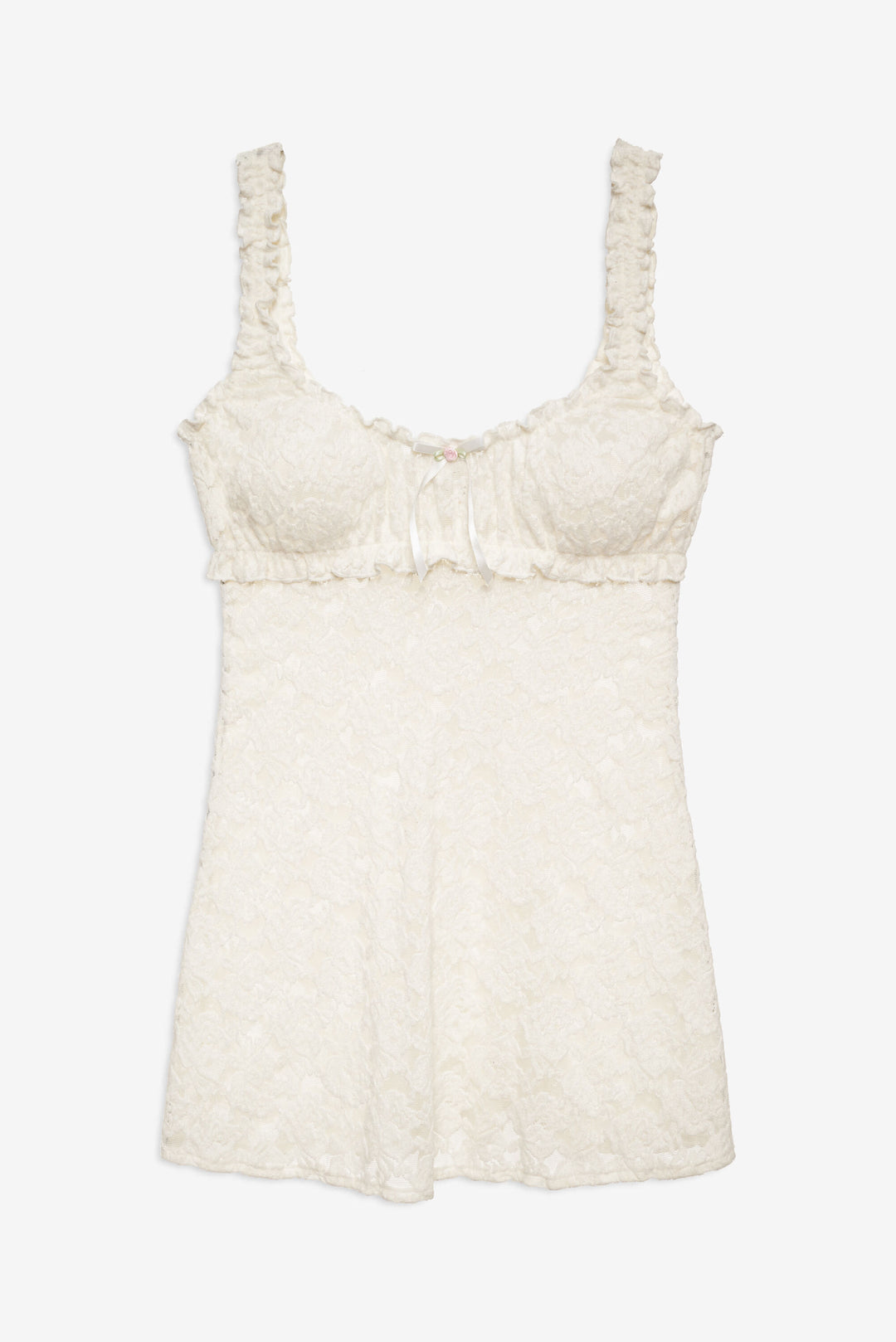 Cloud Lace Slip Dress — White
