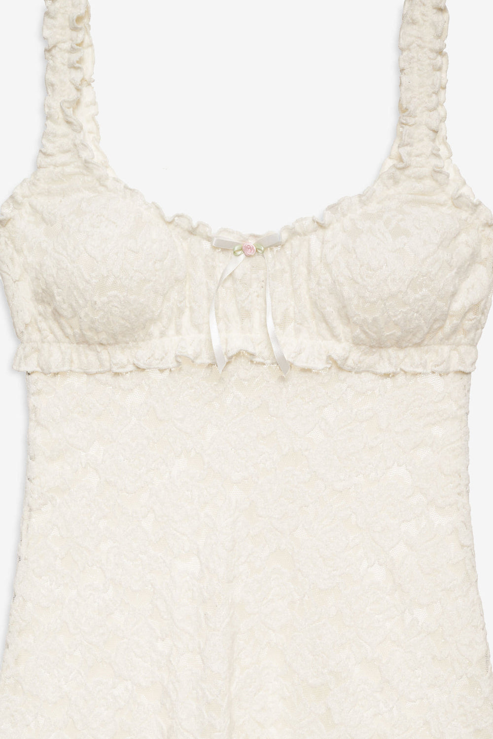 Cloud Lace Slip Dress — White