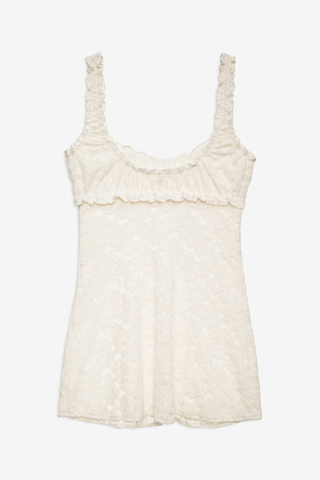 Cloud Lace Slip Dress — White