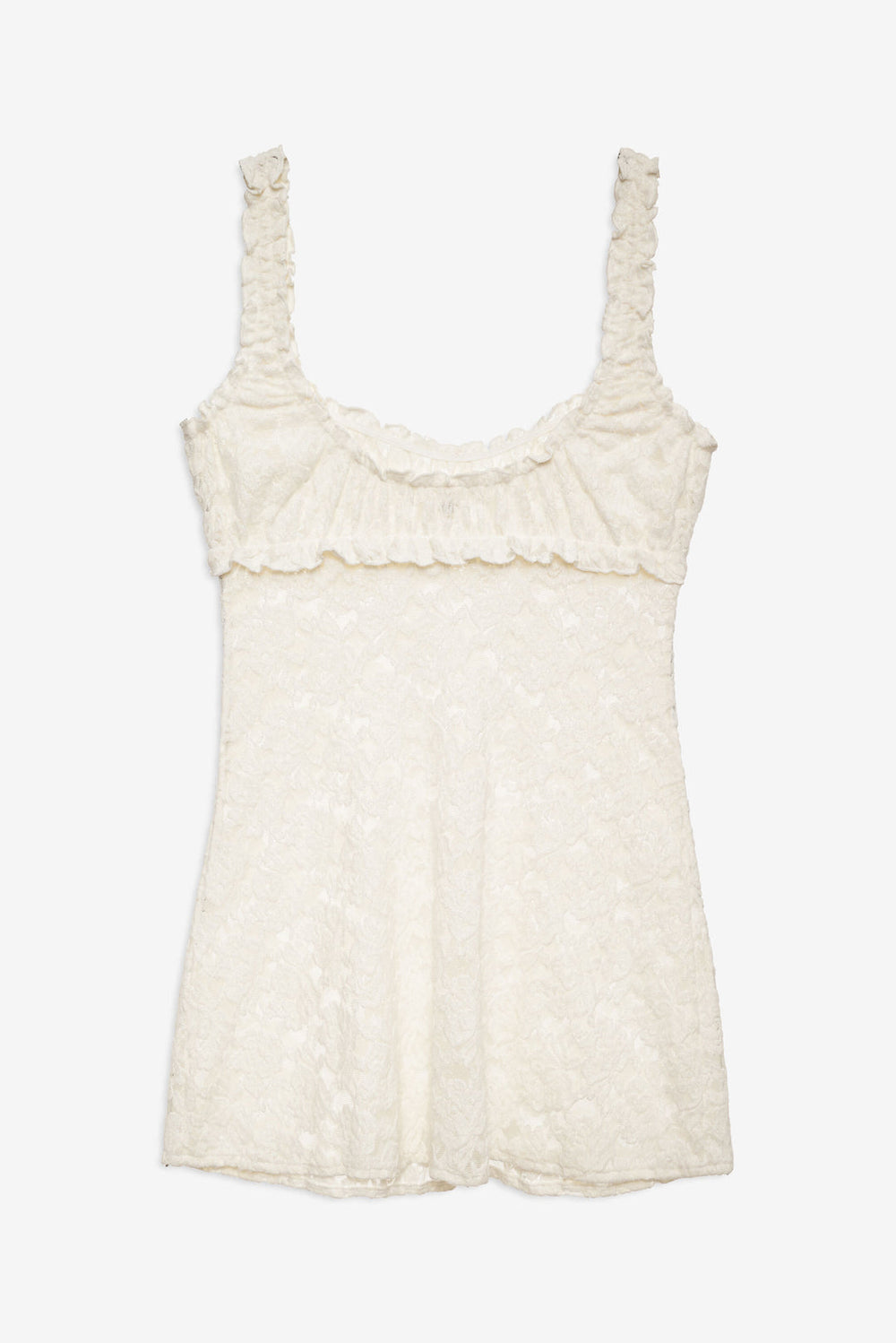 Cloud Lace Slip Dress — White