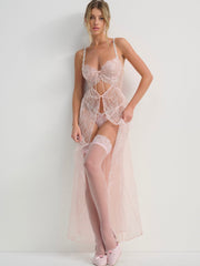 Camilla Maxi Slip Dress — Pink