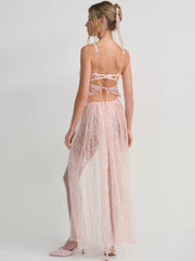 Camilla Maxi Slip Dress — Pink