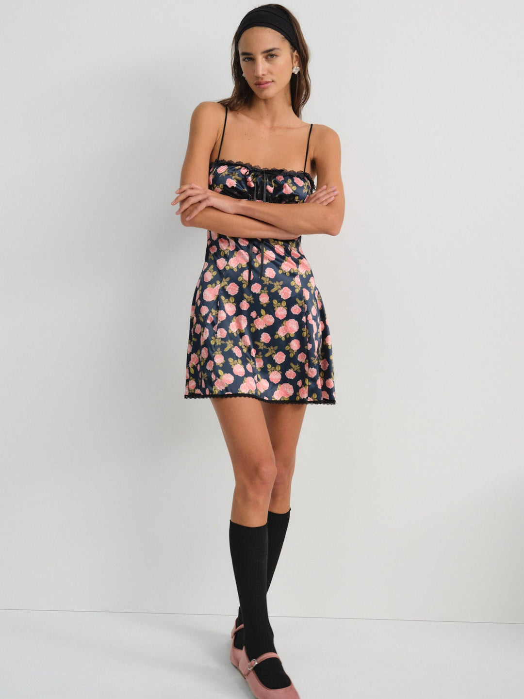 Kayla Slip Dress — Navy