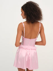 Ily Embroidered Slip Dress — Pink