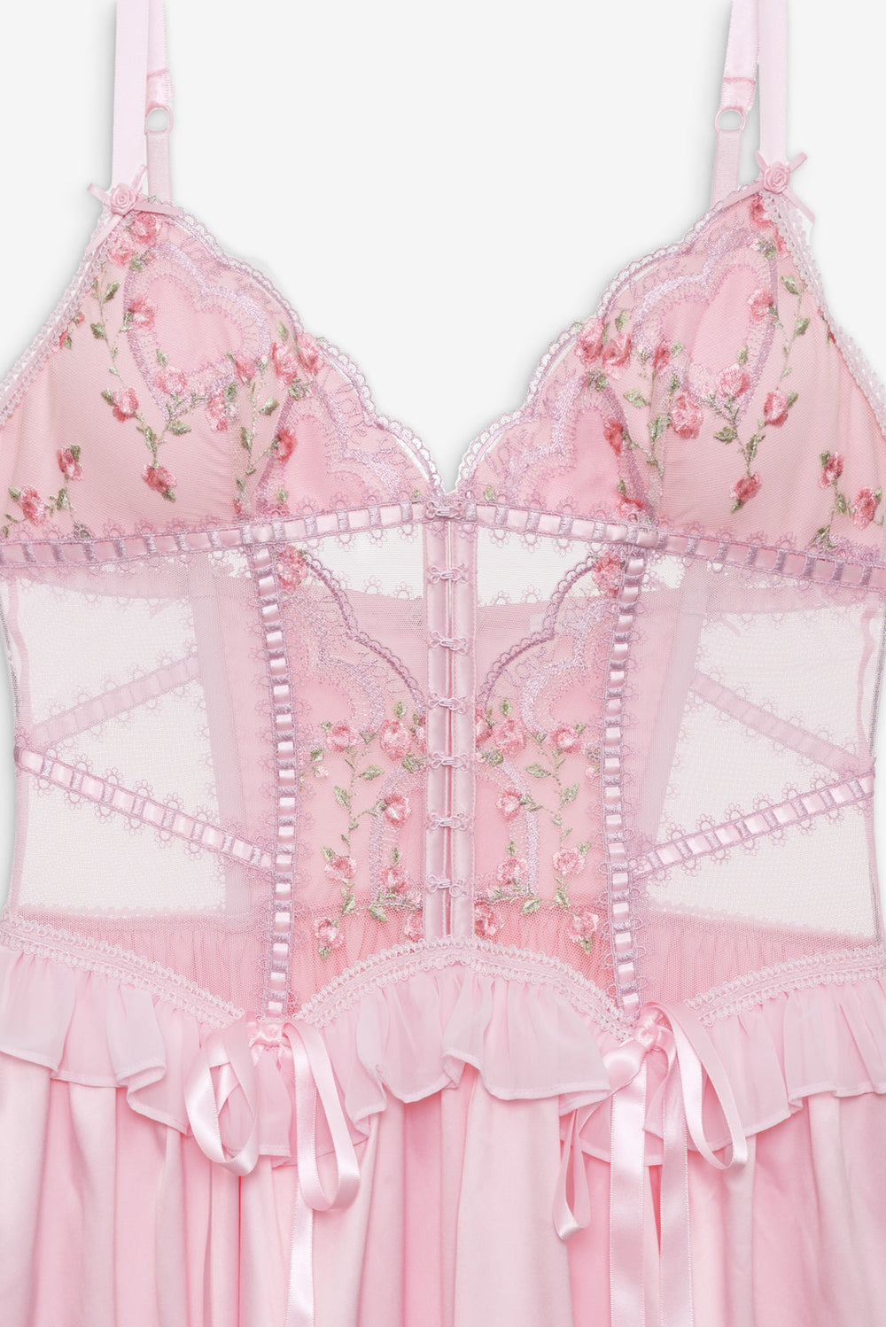 Ily Embroidered Slip Dress — Pink