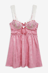 Rose Milk Eyelet Slip Dress — Pink