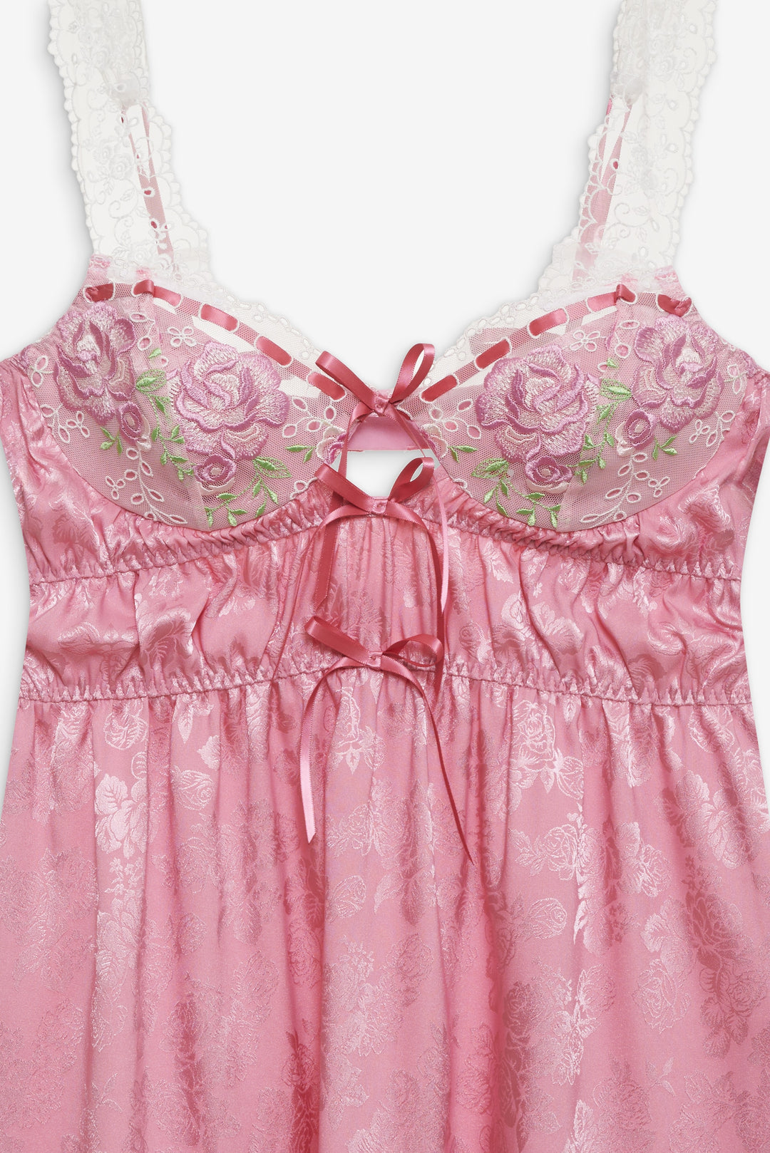 Rose Milk Eyelet Slip Dress — Pink